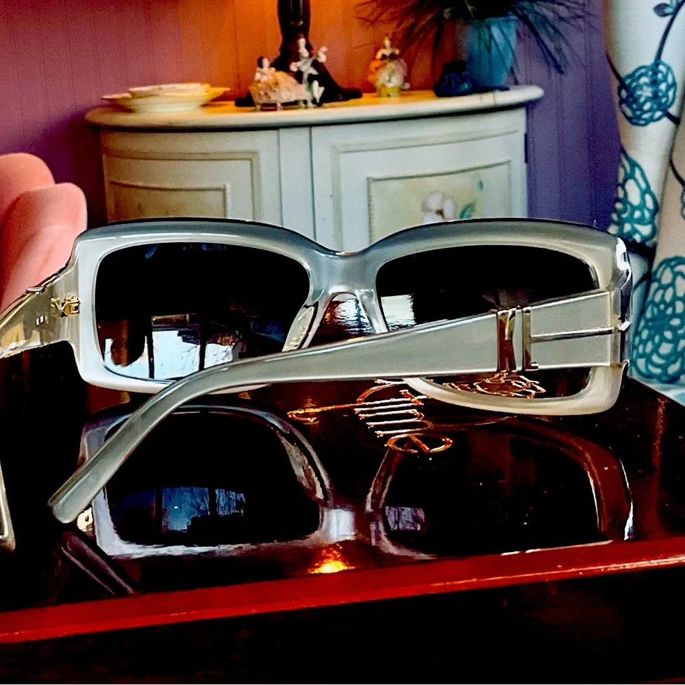 Karl Lagerfeld Silver Rectangular Sunglasses Retail$228 - Picture 6 of 11